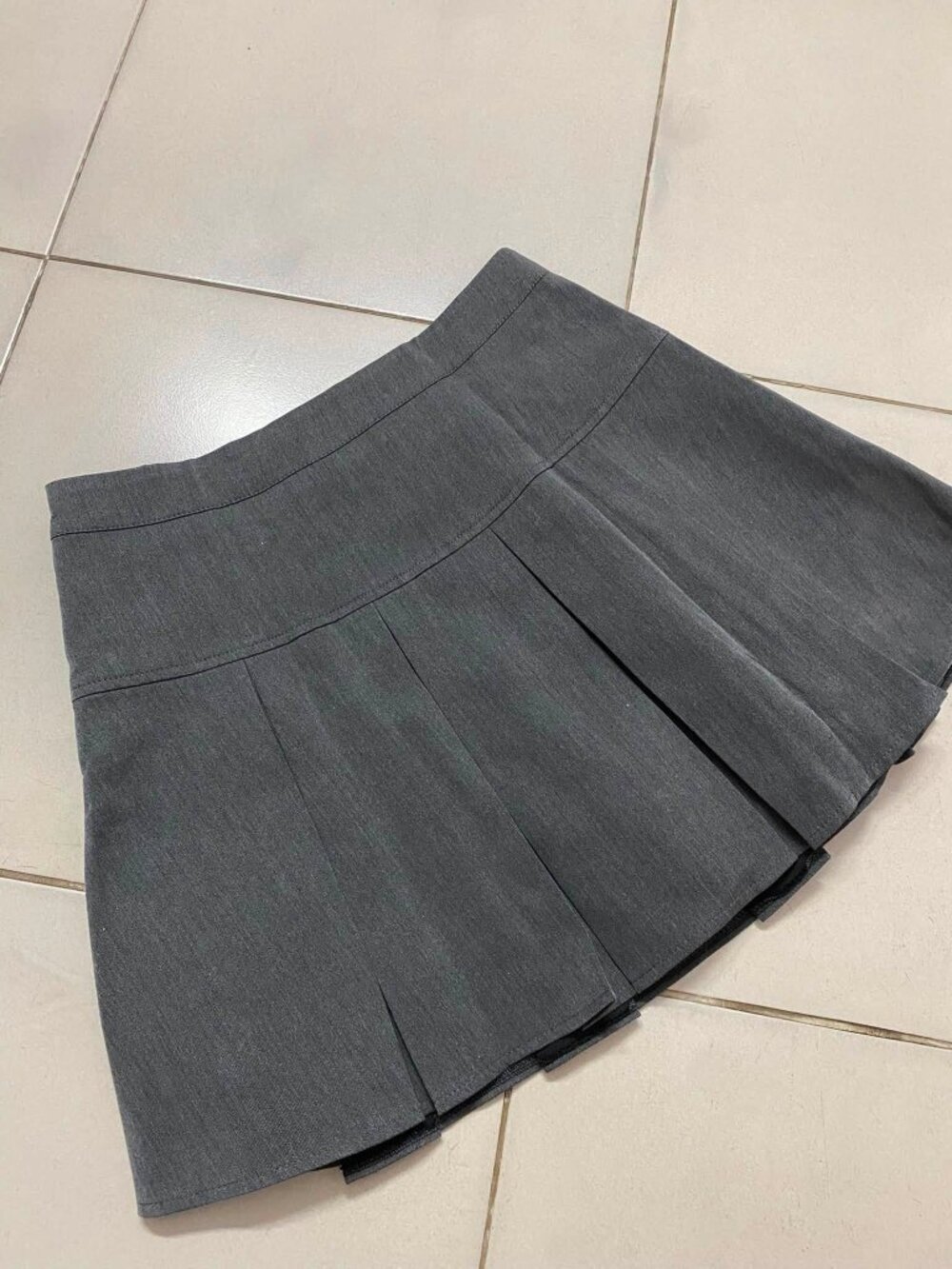 Gray High Waist Pleated Tennis Mini Skirt